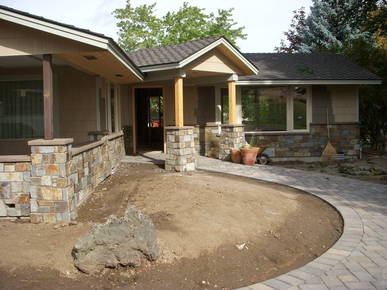 New entry & landscaping taking shape.