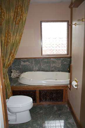 View from doorway before bathroom remodel.