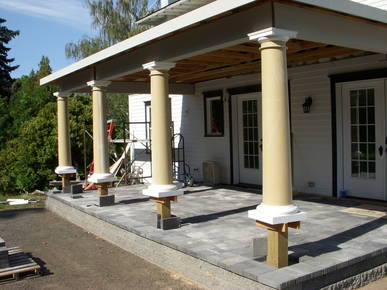 Upper patio pavers in place.