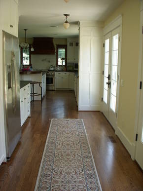 New Pantry, hallway and back entrance leading into the new kitchen.