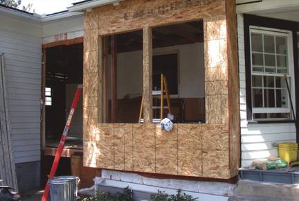 Before: Breakfast nook addition being added.